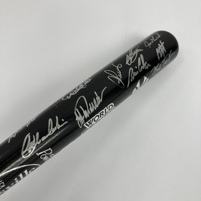 2009 New York Yankees World Series Champs Team Signed Bat #14/50 JSA COA