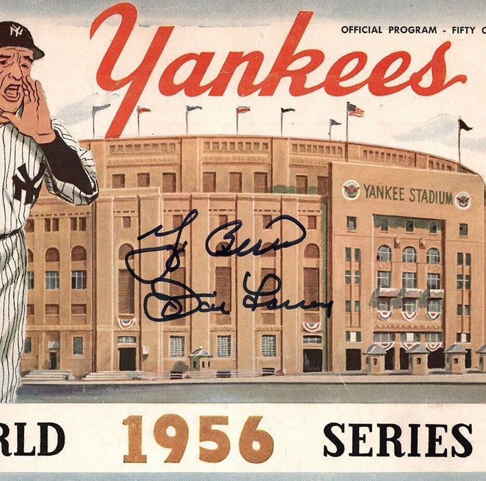Don Larsen & Yogi Berra Signed 1956 World Series Perfect Game Program PSA DNA