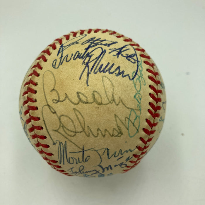Hall Of Fame Multi Signed Baseball 33 Sigs Hank Aaron JSA COA