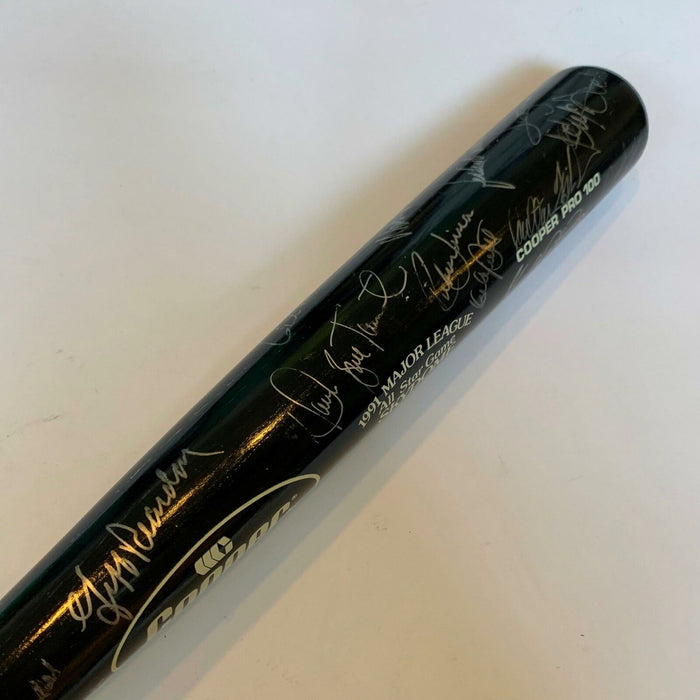 1991 All Star Game Team Signed Bat Kirby Puckett Cal Ripken Roger Clemens JSA