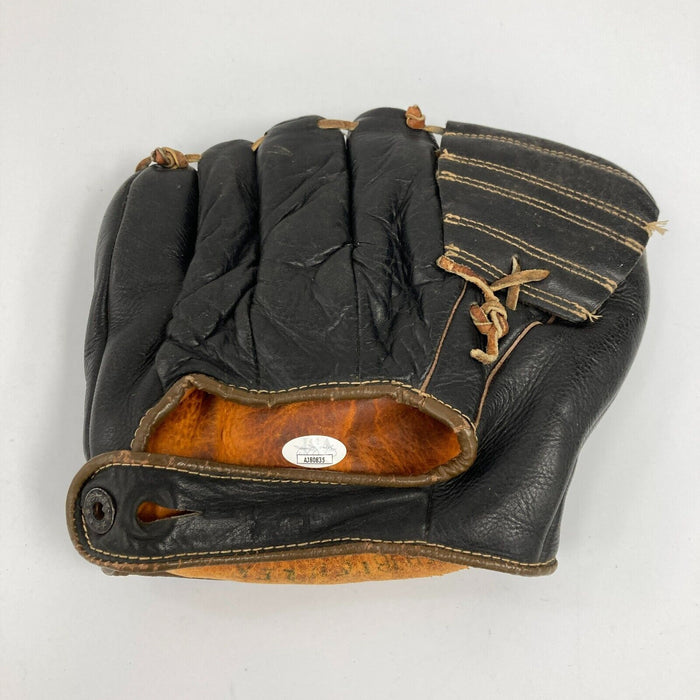Monte Irvin Signed Denkert 1940's Game Model Baseball Glove JSA COA