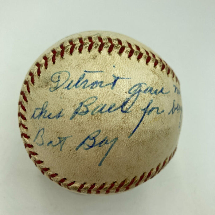Gabby Hartnett Edd Roush Don Drysdale Signed Game Used Baseball From Bat Boy JSA