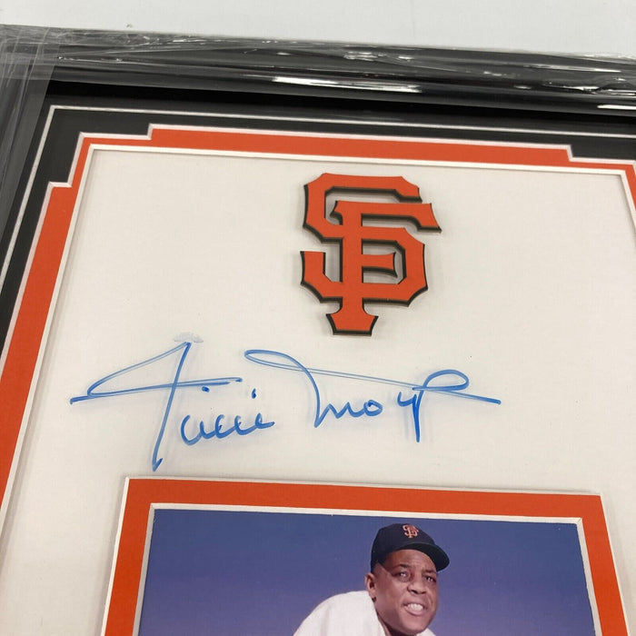 Beautiful Willie Mays Signed Framed Plexiglass Display JSA Certified