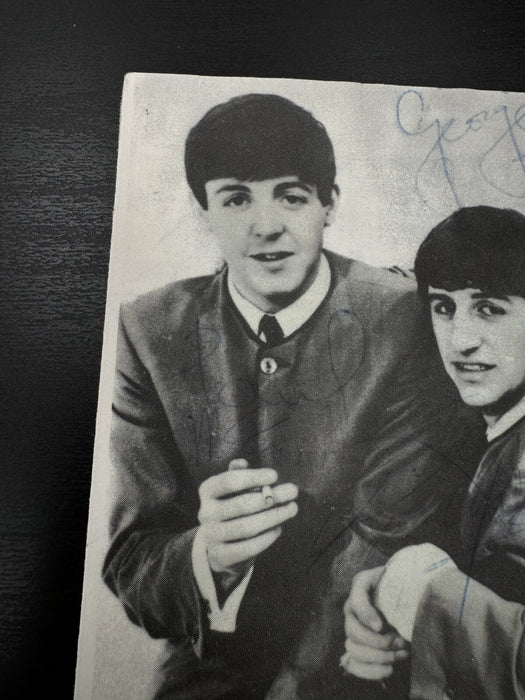 The Beatles Signed Photo All 4 Members John Lennon Paul McCartney Ringo Beckett