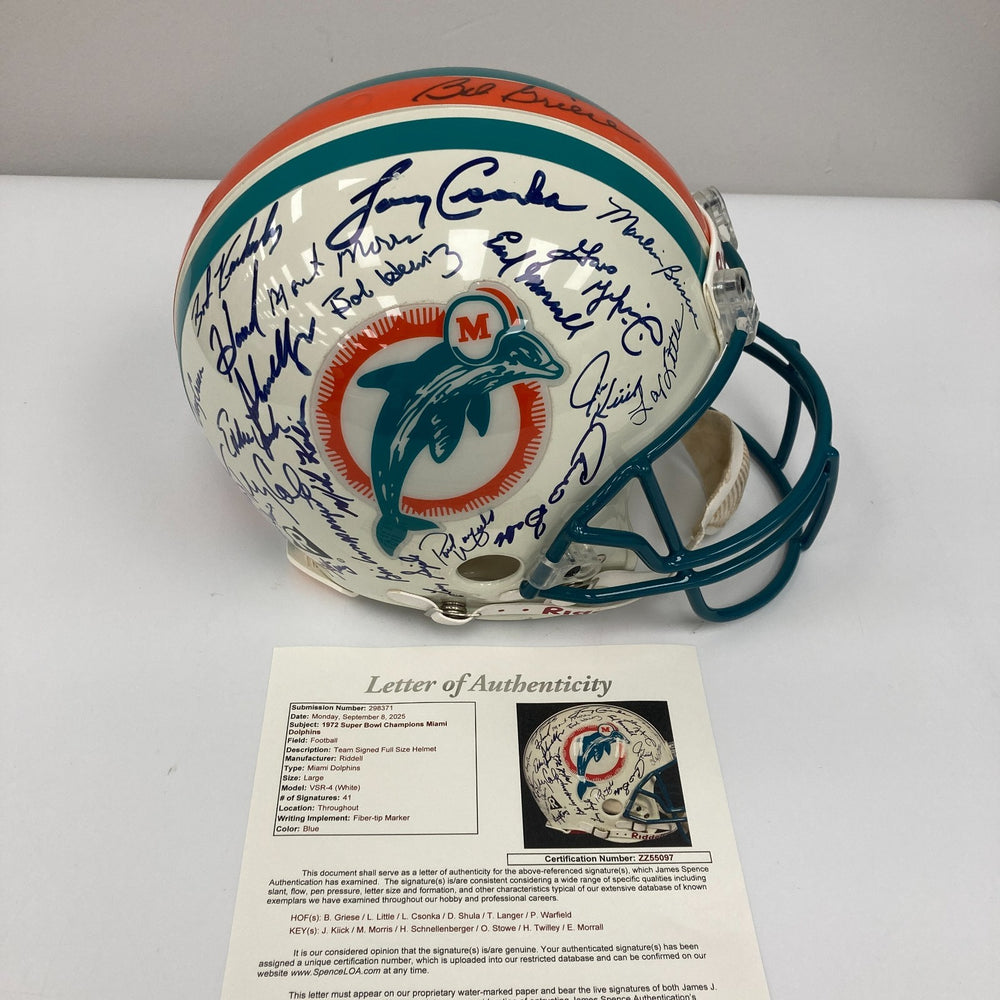 1972 Miami Dolphins Super Bowl Champs Team Signed Authentic Helmet JSA COA
