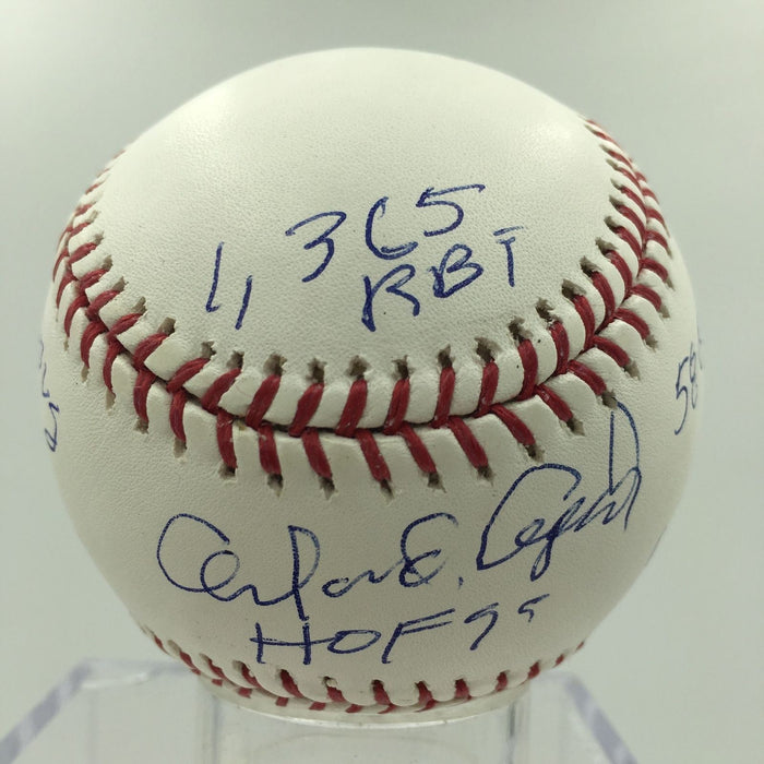 Orlando Cepeda Signed Heavily Inscribed Stat Baseball MLB AUTHENTICATED
