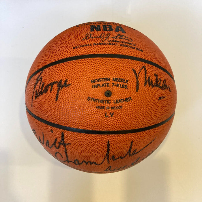 Wilt Chamberlain Bill Russell HOF Legendary Centers Signed Basketball JSA COA