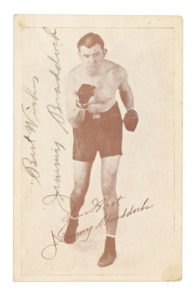 James Braddock "Cinderella Man" Signed 1930's Restaurant Postcard Photo JSA COA