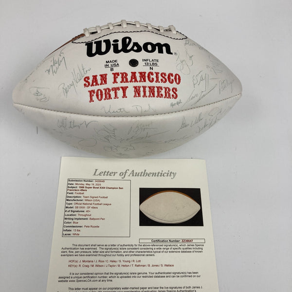 1988 San Francisco 49ers Super Bowl XXIV Champs Team Signed Football JSA COA