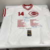 Pete Rose "Hit King #4256 Charlie Hustle" Signed Cincinnati Reds Jersey JSA COA