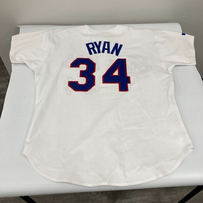 Nolan Ryan Signed Heavily Inscribed Texas Rangers Game Model STAT Jersey Beckett