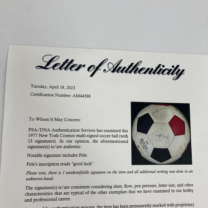 1977 New York Cosmos Pele Team Signed Vintage Soccer Ball PSA DNA World Cup
