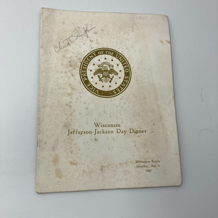 President Lyndon B. Johnson Signed 1963 Program Photo JSA COA