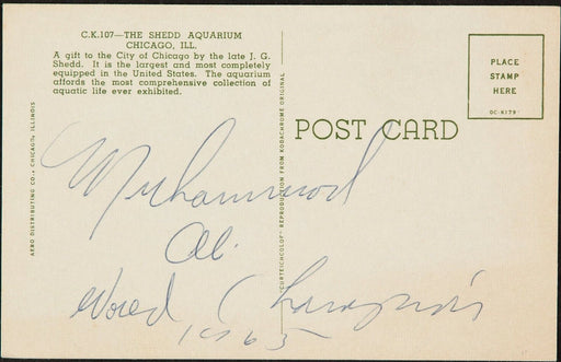 Muhammad Ali "1965 World Champion" Signed Vintage Postcard With JSA COA