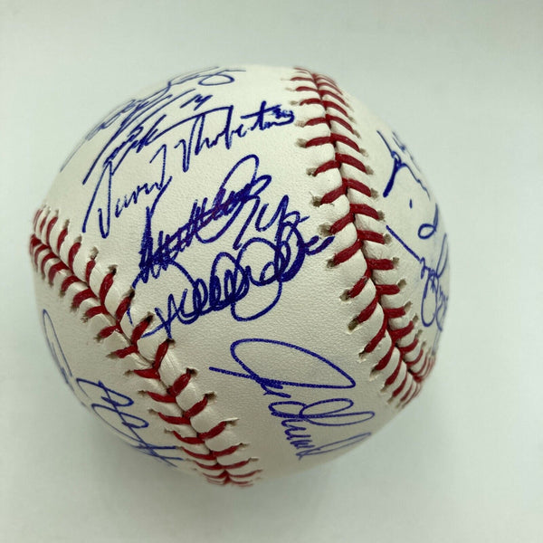 Beautiful 2012 NY Yankees Team Signed Baseball Derek Jeter Mariano Rivera JSA