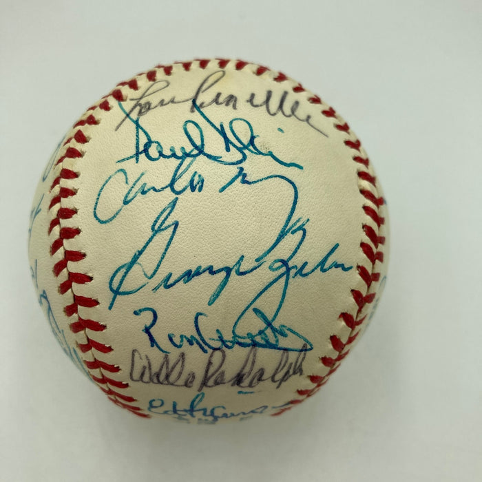 1977 NY Yankees World Series Champs Team Signed Baseball Thurman Munson JSA COA