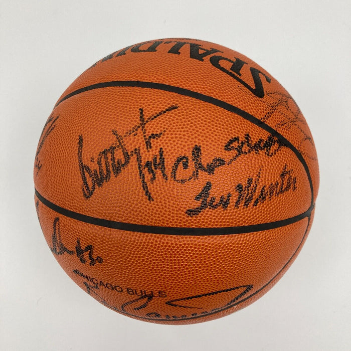 1997-98 Chicago Bulls NBA Champs Team Signed Game Basketball The Last Dance JSA