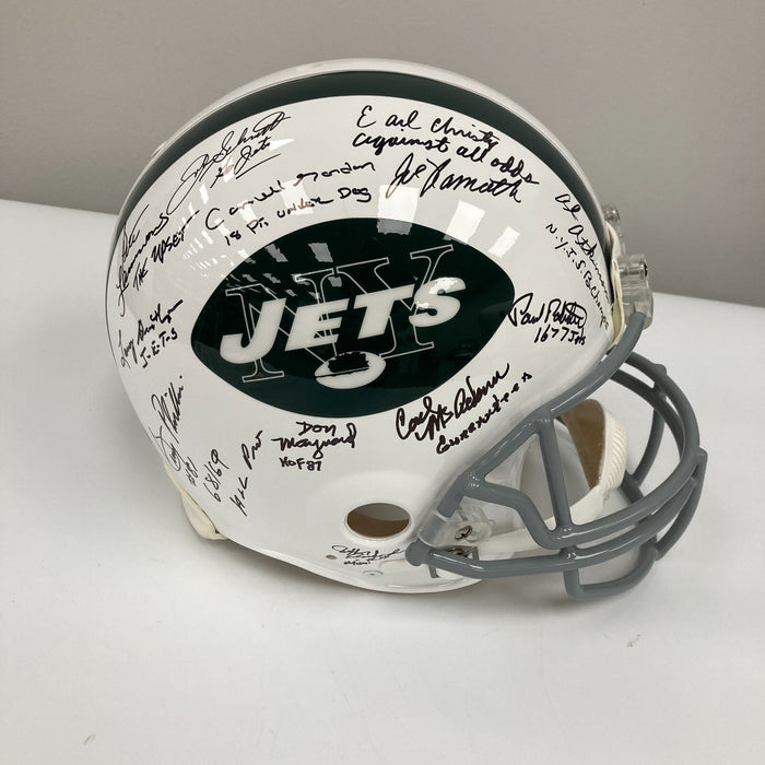 1969 New York Jets Super Bowl Champs Team Signed Authentic Game Helmet Steiner