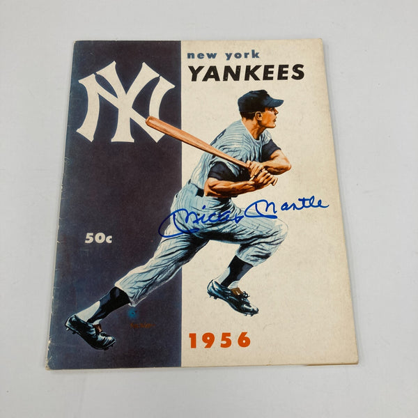 1956 New York Yankees World Series Champs Team Signed Yearbook Mickey Mantle JSA