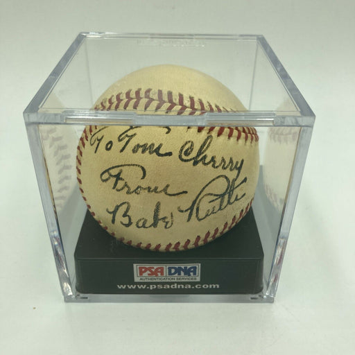 Stunning Babe Ruth Single Signed American League Baseball Bold Signature PSA DNA