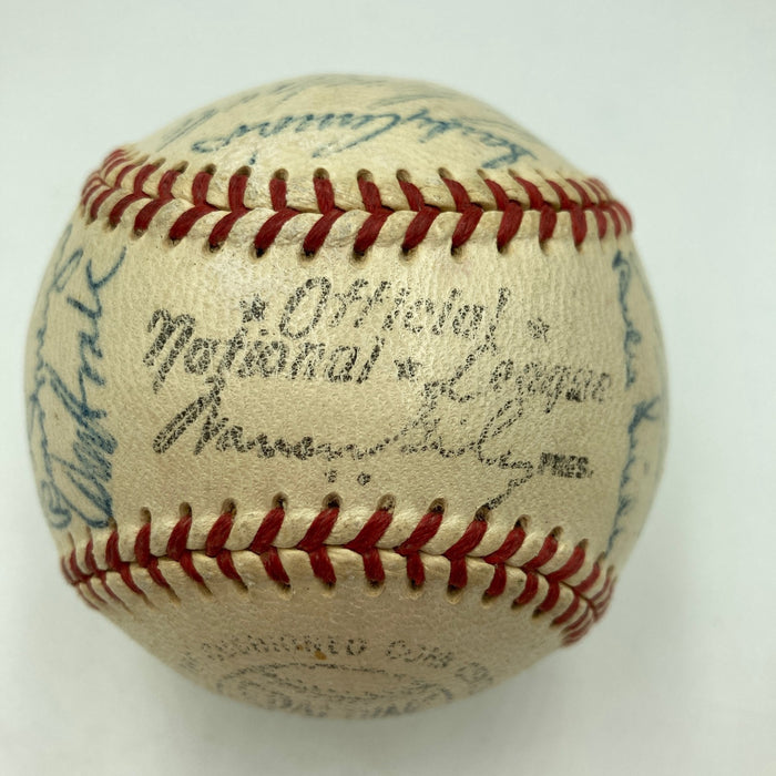 1955 Brooklyn Dodgers W.S. Champs Team Signed Baseball Jackie Robinson JSA COA