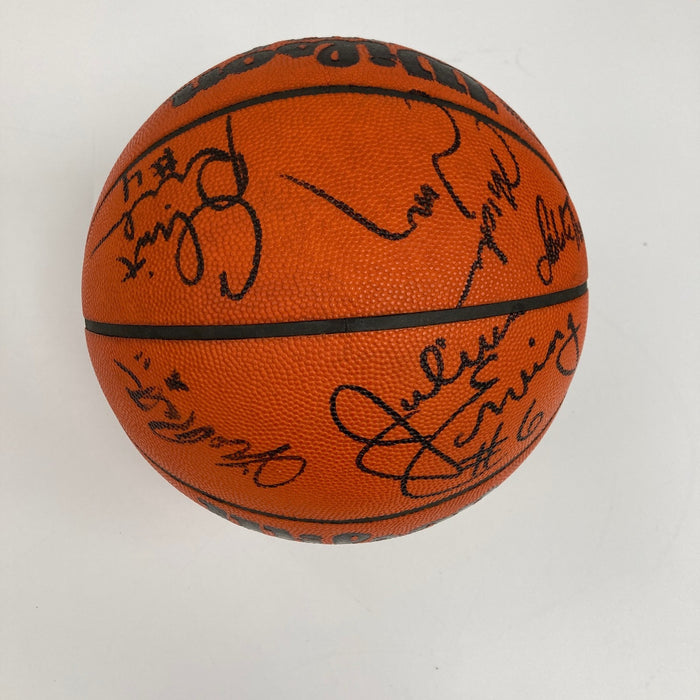 1983-84 Philadelphia 76ers Team Signed Vintage Game Issued Basketball JSA