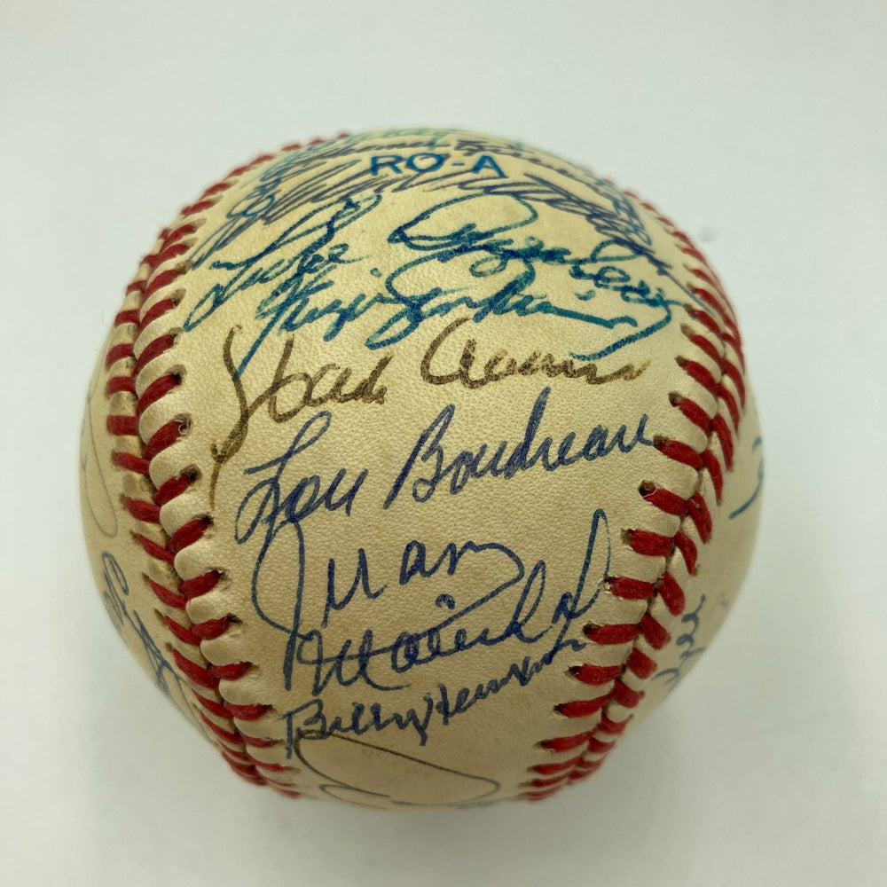 Hall Of Fame Multi Signed Baseball 33 Sigs Hank Aaron JSA COA