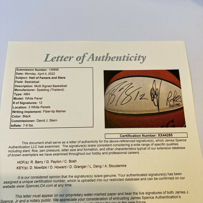 Dirk Nowitzki Chris Bosh Dwight Howard HOF Multi Signed Basketball JSA COA