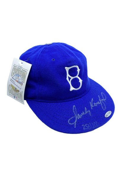 Beautiful Sandy Koufax Signed Brooklyn Dodgers Game Model Hat UDA COA 28/100