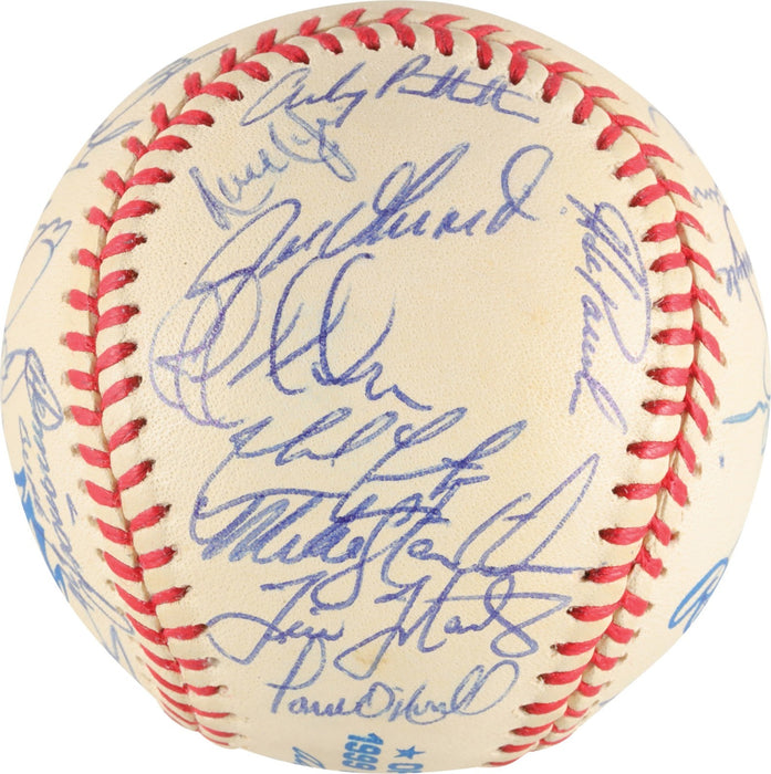 1999 Yankees Team Signed World Series Baseball Derek Jeter Mariano Rivera PSA