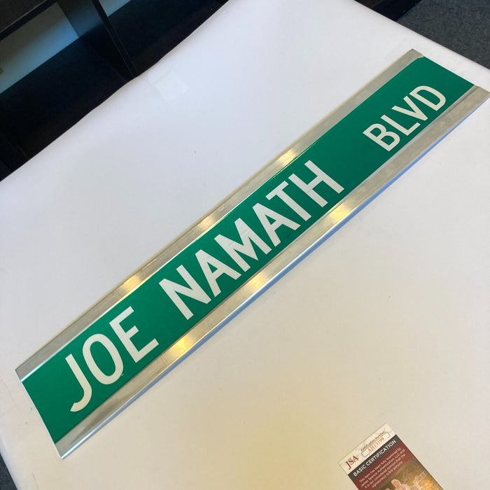 Joe Namath Signed 6x30 Street Sign Joe Namath BLVD JSA COA