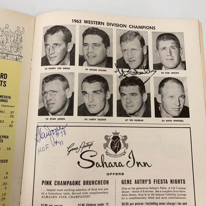 1963 Chicago Bears NFL Champs Team Signed Program JSA COA