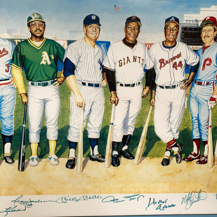 Beautiful 500 Home Run Club Signed Large Photo Mickey Mantle Ted Williams JSA