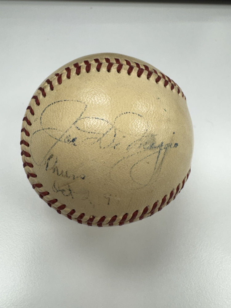 Joe Dimaggio 1947 World Series Game 3 Single Signed AL Harridge Baseball JSA