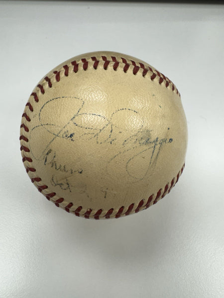 Joe Dimaggio 1947 World Series Game 3 Single Signed AL Harridge Baseball JSA