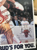 Michael Jordan 1987-88 Chicago Bulls Team Signed 18x24 Budweiser Poster JSA COA