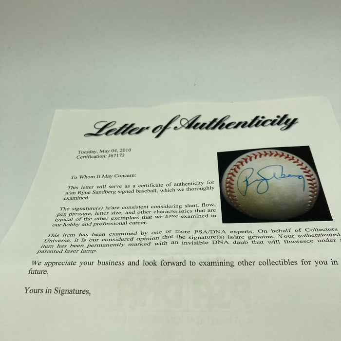 Ryne Sandberg Rookie Signed Official National League Feeney Baseball PSA DNA