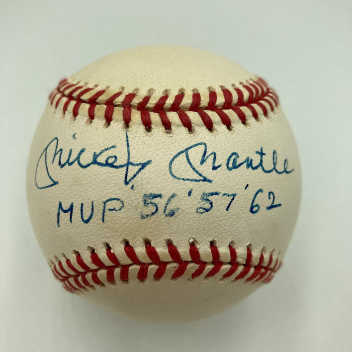 Mickey Mantle Roger Maris Joe Dimaggio Yankees Multi Signed Baseball PSA DNA COA