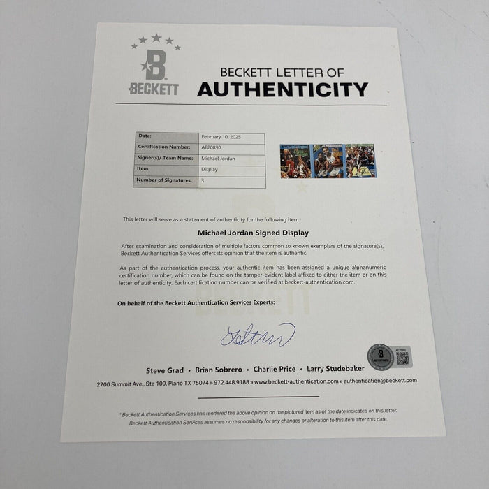 Michael Jordan (3) Signed First Sports Illustrated Covers Display PSA DNA & UDA