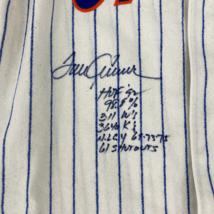 Tom Seaver Signed Inscribed STATS New York Mets Mitchell & Ness Jersey PSA DNA