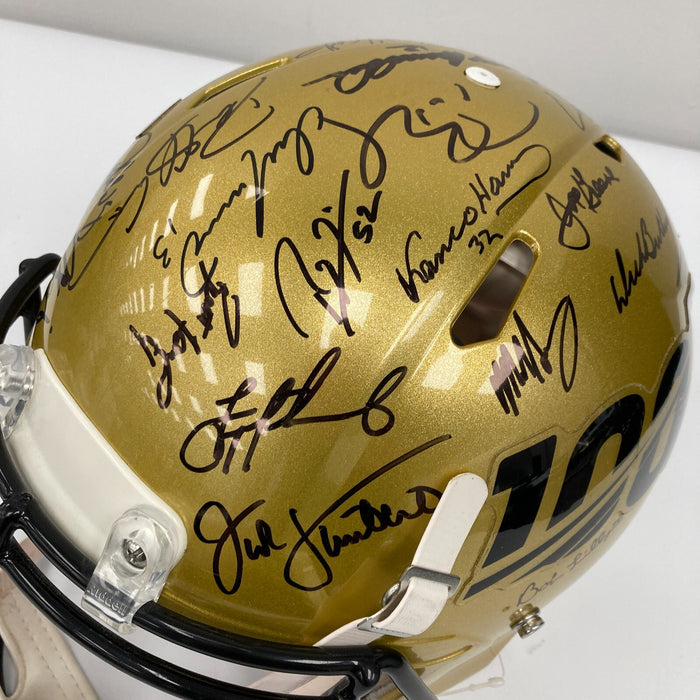 Tom Brady Peyton Manning Joe Montana NFL Hall Of Fame Signed Helmet 36 Sigs JSA
