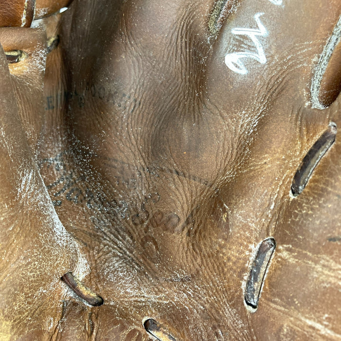 Warren Spahn Signed 1950's Game Model Baseball Glove JSA COA