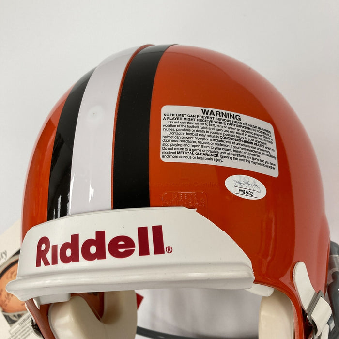 Jim Brown Cleveland Browns Hall Of Fame Legends Signed Full Size Helmet JSA COA