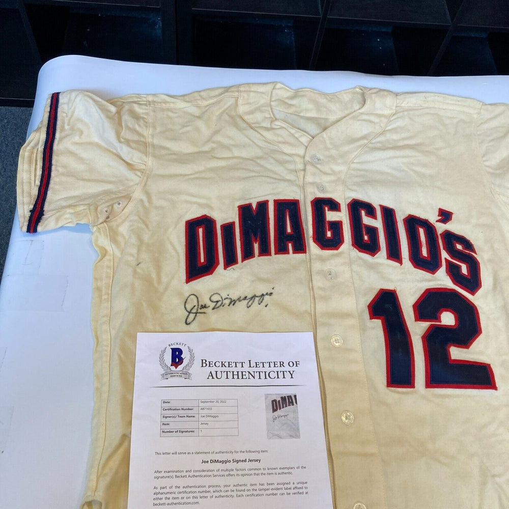 Joe Dimaggio Signed Autographed 1950's Baseball Jersey With Beckett COA