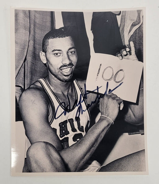 Wilt Chamberlain 100 Point Game Signed 8x10 Photo Beckett COA