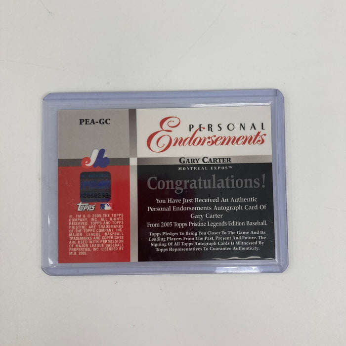2005 Topps Pristine Gary Carter Auto Personal Endorsements Signed