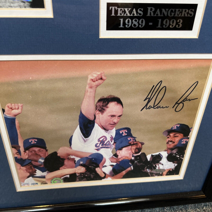 Beautiful Nolan Ryan 7 No Hitters Signed Display With 7 Signed Photos Steiner