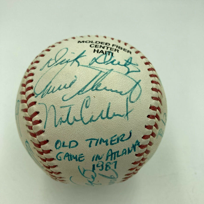 1987 Atlanta Braves Old Timers Day Hall Of Fame Multi Signed Baseball JSA COA