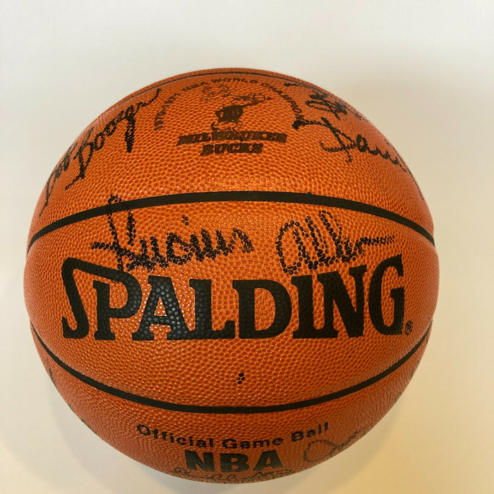 1970-71 Milwaukee Bucks NBA Champs Team Signed Official Game Basketball JSA COA