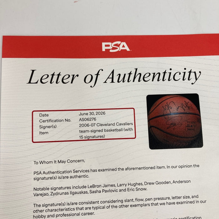 Lebron James First NBA Finals 2006-07 Cleveland Cavaliers Signed Basketball PSA